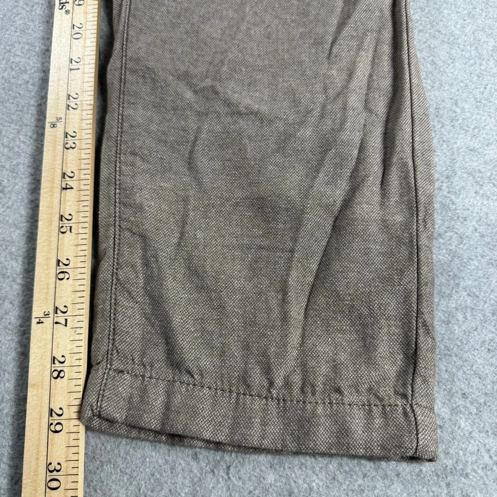 Banana Republic Athletic Pants Mens 34x32 Brown Linen Blend Elastic Waist Chinos